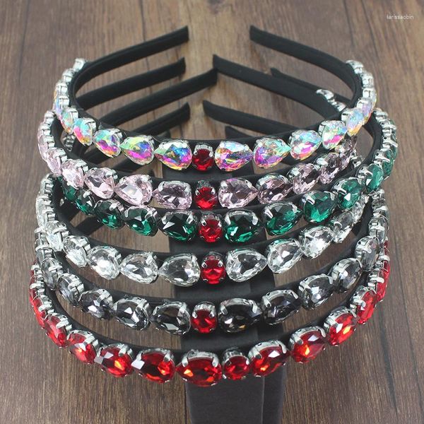 Haarklammern Luxus 6 Farben Wasser Drop Kristall Haarband Sparkly Strass Barock Silber Band Mode weibliche Accessoires