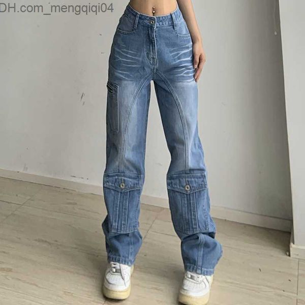 Pantaloni da uomo ragazze calde fanno jeans vecchie jeans harajuku retrò aderente jeans a vita alta e sottile maano mamme casual lavate Z230819