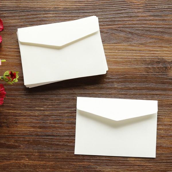 Wrap regalo 50pcs/Lot Ivory White Mini Blank buste per i biglietti di auguri Grazie per la borsa di stoccaggio Business Invito di nozze di alta qualità