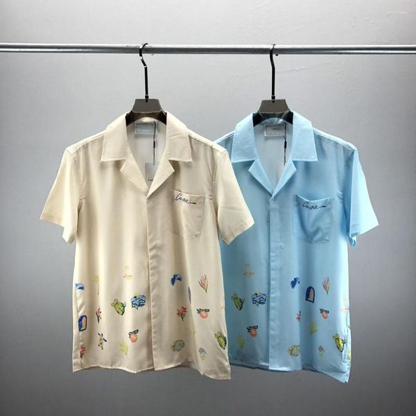 Camisas casuais masculinas Terno de verão 3D T-shirt camisa de lapela de impressão digital aberta