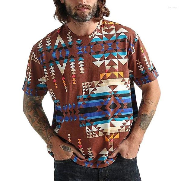 Мужская рубашка для футболок для мужской футболка этническая принт 3D футболка винтажные топы летние с коротким рукавом повседневная негабаритная одежда улица