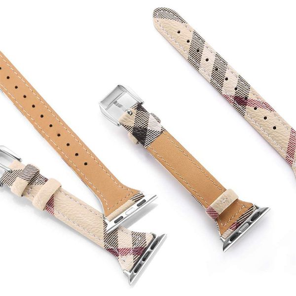 Apple Watch Strap Small cintura de leopardo impressão de couro real Ultra Strap Apple Iwatch 1 ~ 8Se Strap38/40/41mm/42/44/45mm de relógio Banda de cinta de relógio
