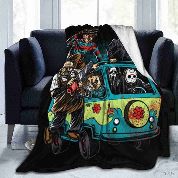 Decken Witchs Hut schwarze Fledermäuse dekorierte Kürbisse für Sofa Bett Couch Stuhl Halloween Themen Flanell Wurf Decke Geschenk Spiderweb R230819