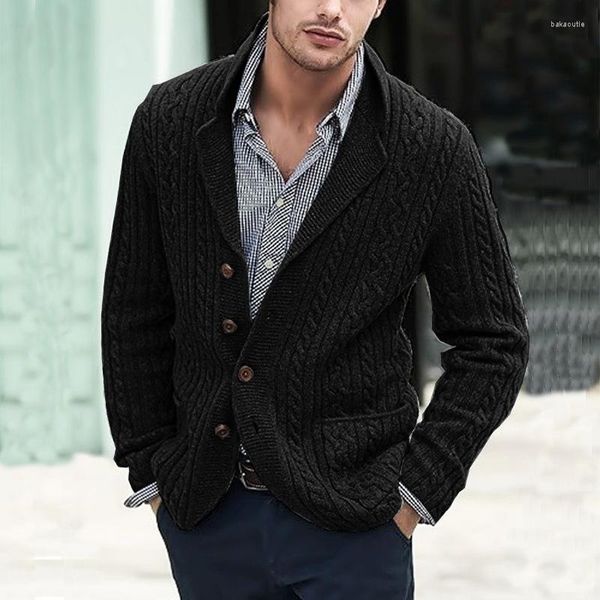 Maglioni maschili da uomo cardigan a maglia vintage maschere inverno inverno inverno maniche lunghe a maniche lunghe