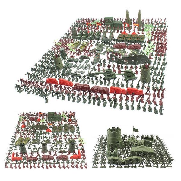 Aktion Spielzeug Abbildungen 1 Set Military Toy Model Actionfigur Figur Plastik Soldaten Armymen Figuren posiert Soldaten Raketen Tanks Turm Kinder Jungen Geschenk 230818