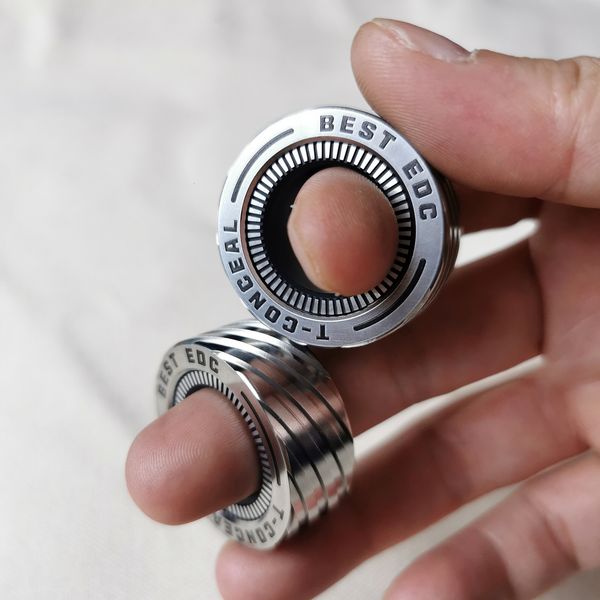 Parágrafo de anel mecânico giratório parágrafo EDC Fidget Spinner Spinner Aço inoxidável Pedaço Giroscista Giroscata Metal Slider Slider para adultos Toys de mesa 230817