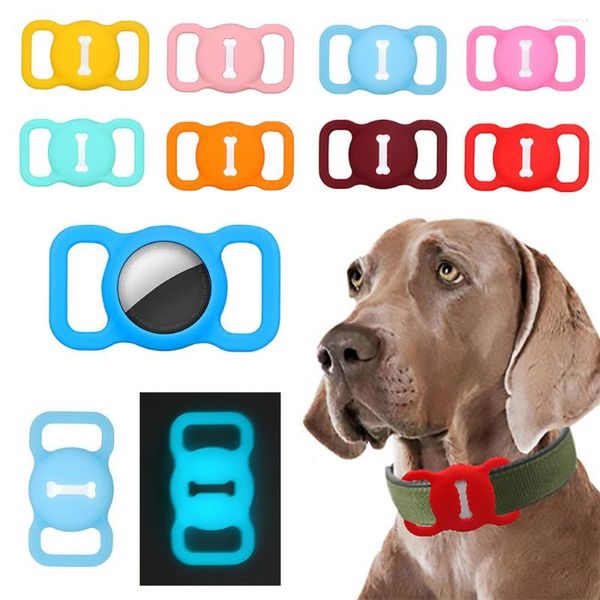 Colarinho de cachorro Airtag de pet stetag local de proteção colar colarinho gato loop rastreador de silicone osso anti-perdido