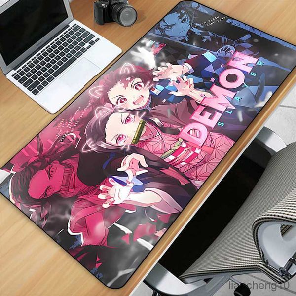 Mouse pads Slayer Slayer Mousepad Anime Cool Printing Gaming Acessórios para o teclado do computador Mat Pad Grande Mouse Pad R230819