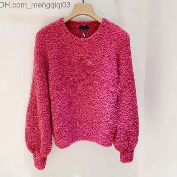 Frauenpullover Frauen gestrickt Pullover Wollmädchen Wolle mit großem Buchstaben Ärmel -Strickhemd Super Elastic Mode Kleidung 3 Farben Z230819