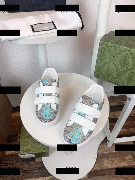 Sneakers per bambini casual per bambini Sneaker per bambini Pianta primaverile e stampa Animali Nuovo Spedizione di protezione della scatola di gomma Arrivo Spedizione per bambini 23-35