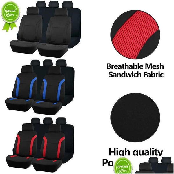 Autositzabdeckungen Upgrade Atmungsaktivem Schalter Mesh ER Polyester Stoff Größe Sporty Design FL SET FÜHLUNG FÜR DEN MENSCH