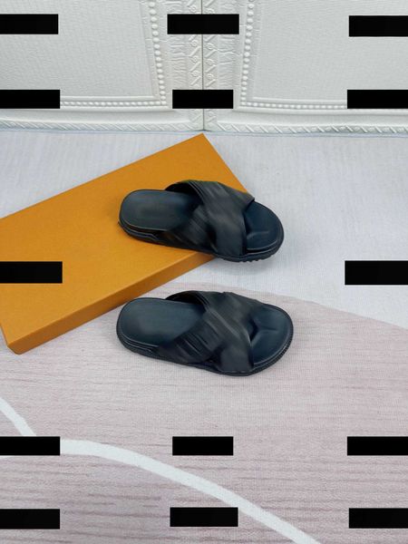 Designer infantil sandálias folhas meninas letra decoração sapatos meninos sapatos de moda verão slides de bebê embalagem tamanho das crianças 26-35
