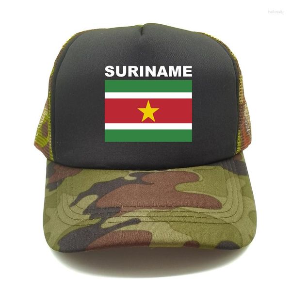 Ball Caps Suriname Trucker Cap da uomo estivo Flag Country Hat Baseball Unisex Outdoor Mesh Net