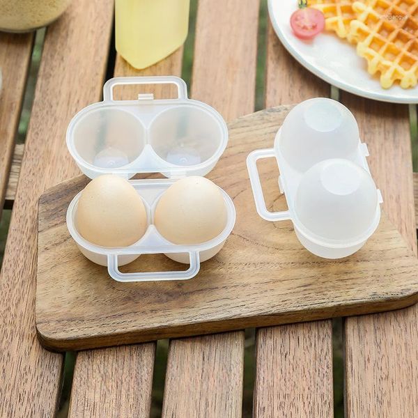 Depolama Şişeleri Açık Taşınabilir Özel Yumurta Kutusu Çift Hücre Plastik Tutucu Öğrenciler -Broof Anti-Fall Anti-Crushing