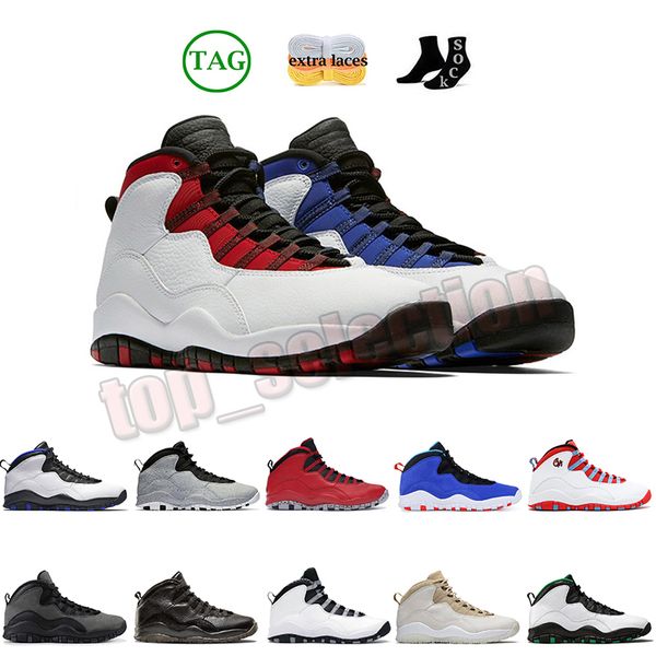 Top -Qualität Jumpman 10 Basketballschuhe 10S Outdoor Sports für Männer 10 -jähriges Jubiläum Segel Sohle Fly Tinker Racer Blue Steel Grey Bulls über Broadway Sneakers Trainern