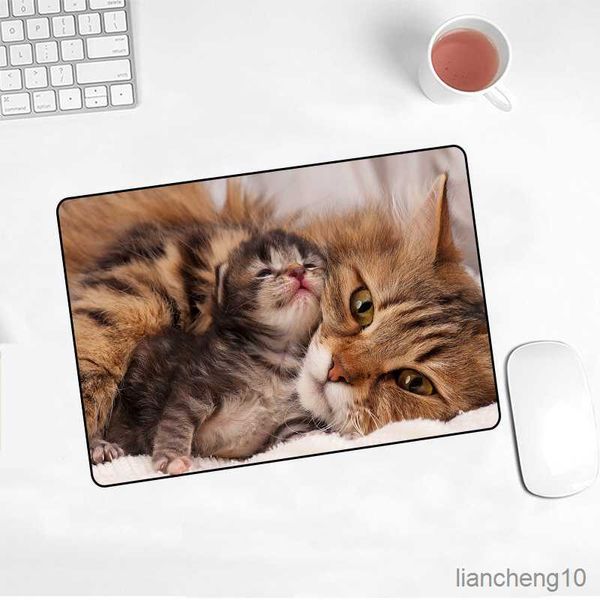 Mouse almofadas pulse de gato fofo mouse pad da almofada de imagem para laptop para vá/trabalho jogando novo escritório decoração de carpete mato r230823
