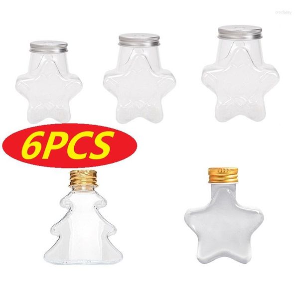 Wasserflaschen 6pcs kreative Getränkeflasche Fünf-Punkte-Sternform Drink Home Outdoor Milch Haustier Tee Juice Kalt