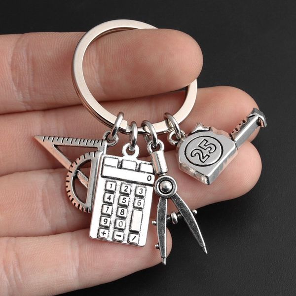 Schlüsselringe Neue Studie Keychain School Supplies Ring RER Computer Compass Tape Kette für Lehrer Schüler Geschenke DIY Schmuck handgefertigte Drop SMT4R