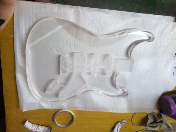 Guitarra de alta qualidade qshelly personalizado inacabado acrílico transparente st/tl somente corpo de guitarra para guitarras elétricas loja de instrumentos musicais