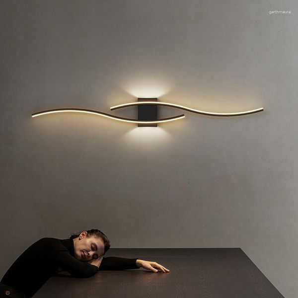 Настенные лампы современный дизайн длинной полосы светодиодные лампы для прохода постели для спальни шкафы