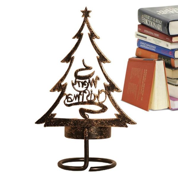 Titulares de vela de Natal decoração de castiçadeira em casa Stand Metal Tea Light Table peça central para festas de casamento