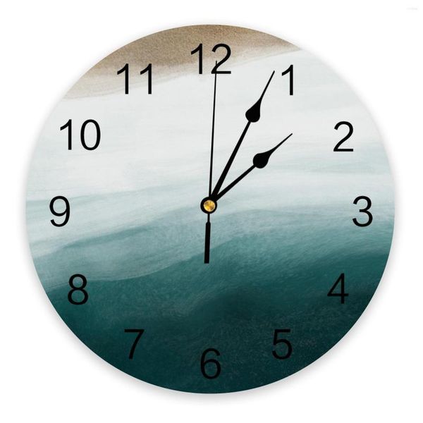 Orologi da parete Sea Beach WaterColor Gradient Cameretta Orologio da letto grande cucina moderna da pranzo rotonda soggiorno orologio