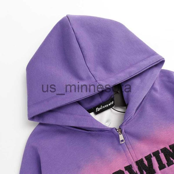 Erkek Hoodies Sweatshirts Nakış Mektupları Kelebek grafikleri Ares Wings Fermuar kapüşonlu Ceket Yıldızları Boya Hoodie Erkek Kadınlar Büyük Boy Casual Pullover J230818