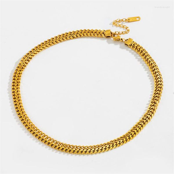 Ketten Goldfarbe Edelstahl Halskette Halskette Verstellbarer Netzgürtel für Frauen Teen Girls Schmuckzucht