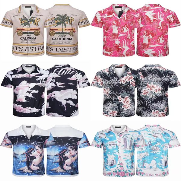 2023 Camisa de designer de estilo 2023 Camisas de bowling de bowling de camisa de bowling camisa imprimida Hawaii Camisas casuais flora