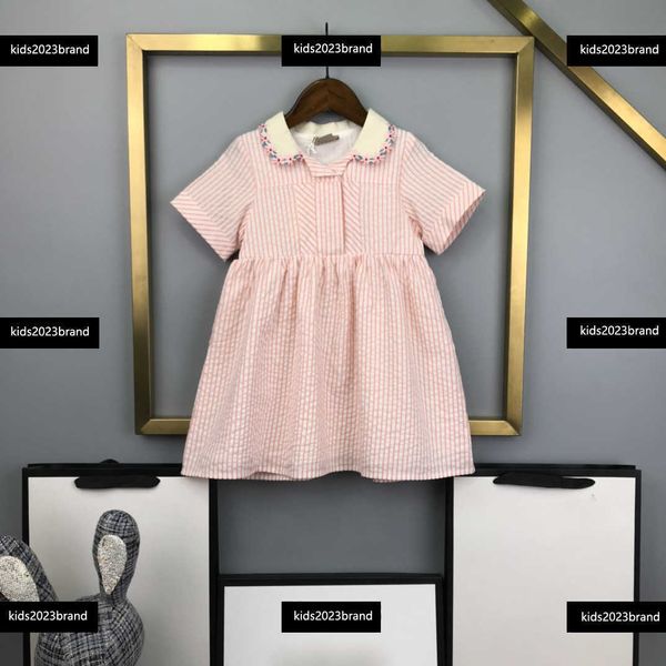 Babykleidung Mädchen Kleid Kinder Designer Kleid mit minimalistischem Streifendesign Größe 100-160 Kostenloser Versand Vogue Sommerrock neues Produkt April07