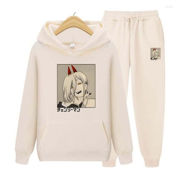 Menina de pilotas masculinas mole -capuzes de gorgger set women anime estampestres molhas de streetwear terno esportivo solto tops lojas