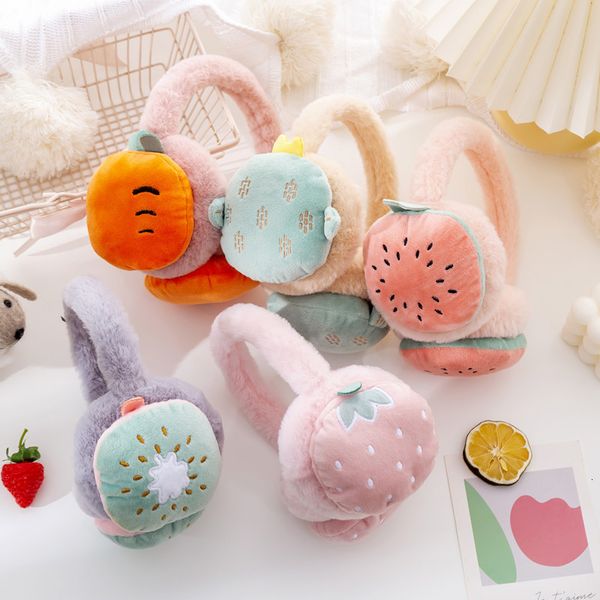 Auricolare signore per bambini regolabili auricolari di frutta carini autunno e inverno riscaldanti di protezione calda cartone animato borse peluche 230818