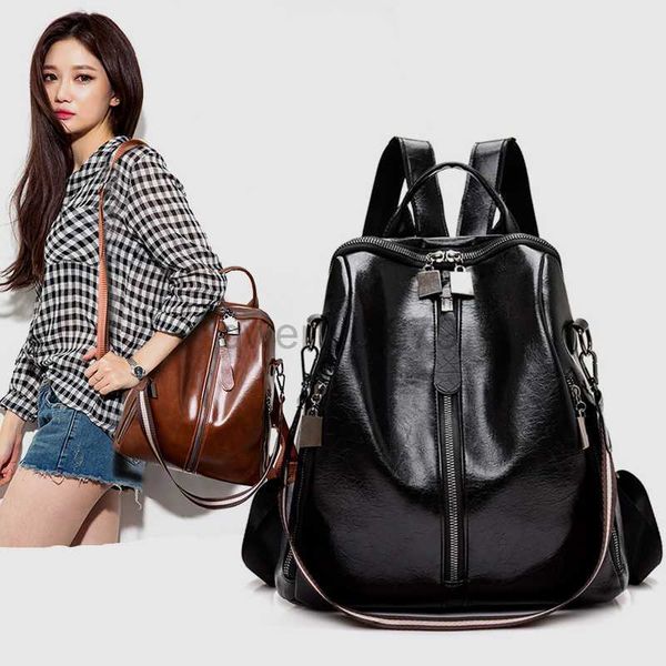 Designer -Bag Bagbackpack -Stil Frauen Leder -Rucksack hochwertiger 2023 Vintage Travel Umhängetasche Mochilas School BagbackpackpackQWERTYUI879