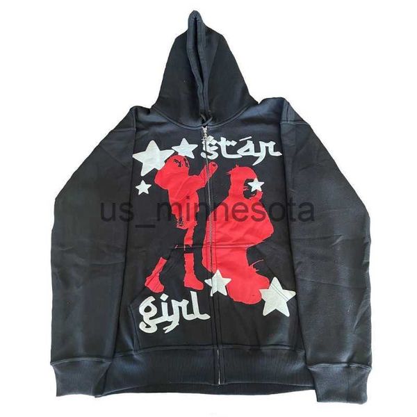 Herren Hoodies Sweatshirts 2022Autumn und Winter New American Retro Anime Skull Hoodie Y2Kfemale Modelle Gothic High Street Freizeitpaare Sweatshirt Hoo J230818