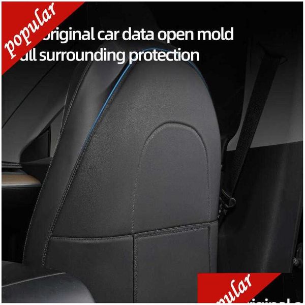 Autositzabdeckungen PU Leder Anti-Kick-Pad für Tesla Modell 3 y Flack Protectors Mat Child Anti Dirty Innenraum Aufbewahrungstropfen d Dh5ji