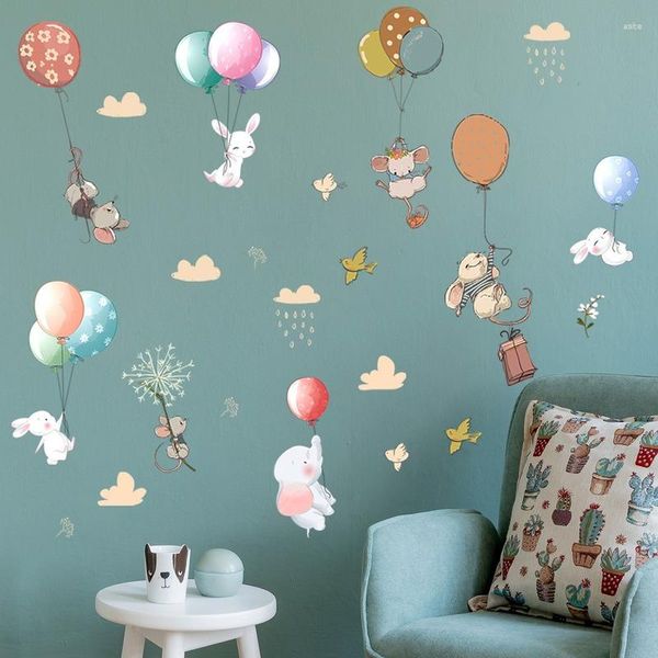 Adesivos de parede desenhos animados quartos para crianças para decalques de decoração de casa de bebê decalques removíveis de papel de parede decoração de quarto mural