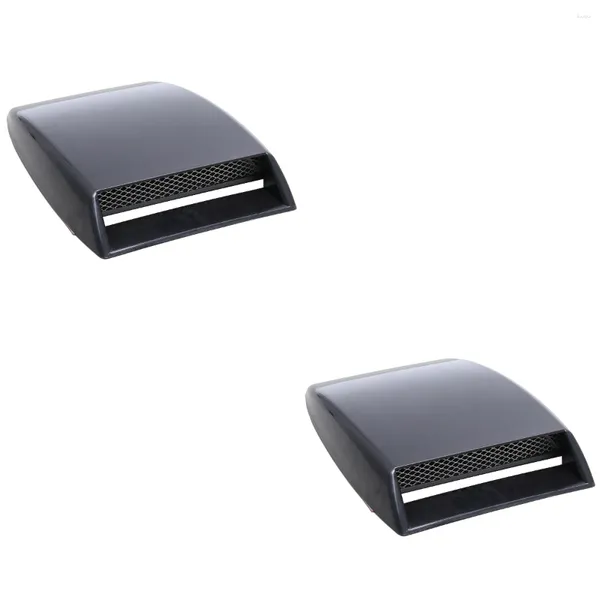 2pcs Universal Car Hood Scoop Racing Air Einlass Bonnet Vent Kühlergrill Cover (schwarz)