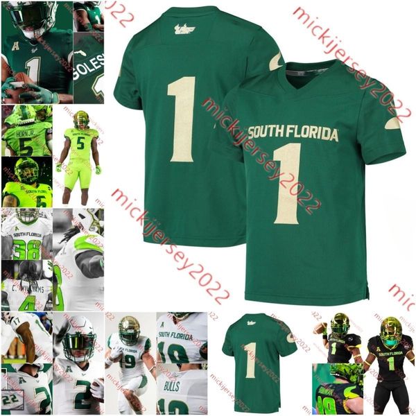 Südflorida Bulls Football Trikot Bryce Archie Israel Carter Nay'quan Wright Lloyd Summerall D.J. Harris Jaden Alexis Kendall Dennis Custom South Florida Trikots