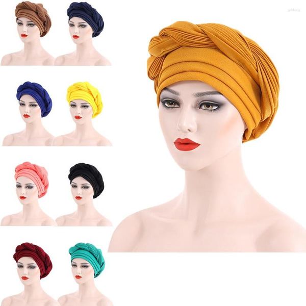 Ethnische Kleidung afrikanische nigerianische muslimische Frauen Hijab Hut Braid Turban Cap Cancer Chemo Kappen ASO OKE Auto Gel weibliche Haube Haarausfall Cover