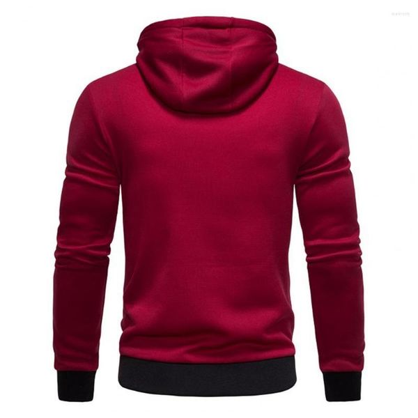 Hoodies masculinos com zíper diagonal capuzes assimétricos elegantes com manguitos elásticos oblíquos para a moda de outono