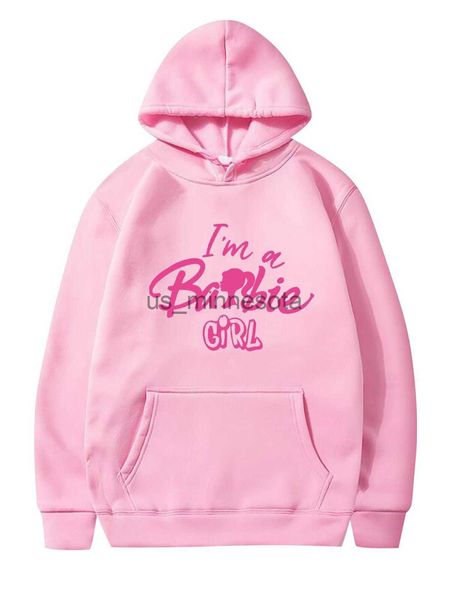 Feste di felpe con felpa con cappuccio da uomo Barbenheimer Barbbiees Hot Pink Barbiees Women Men Hoodie Casual Autunno Inverno Nuovi Vleece Streetwear Pullover maschile a J230818