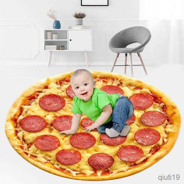 Decken Decke warm Koralle Fleece Tortilla Pizza Wassermelonenform Quilt für Kinder weiche bequeme Flanelldecke R230819