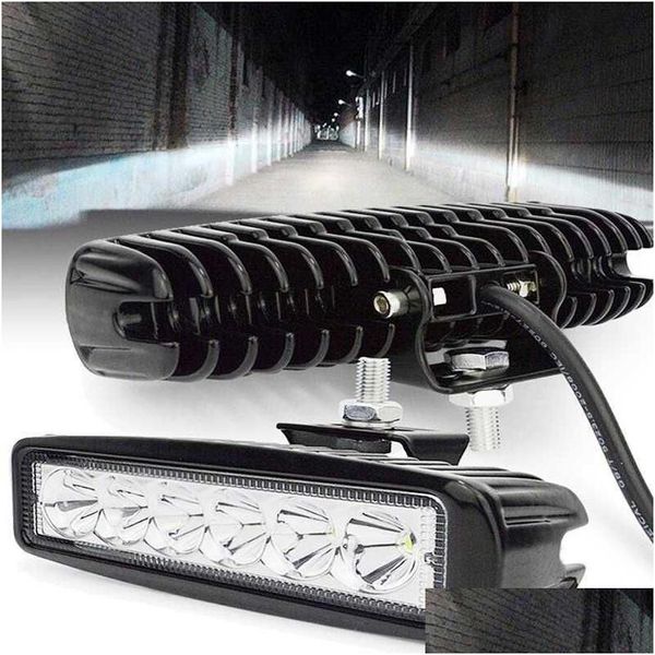 Andere Autolichter 18W 6 LED -Arbeit Licht hoher Lichtstockstroad Offroad Mobile LKW fahren Fog -Scheinwerfer DRL LAMP 12V DROP DIE M DHRRD