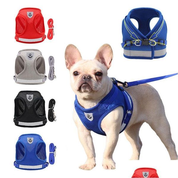 Collari per cani Impazi di guinzaglio con guinzaglio per animali domestici regolabili per esterni riflettenti per cani media accessori traspiranti designer cucciolo ves dh9er