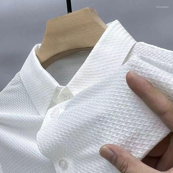 Herren-T-Shirts Kleidung für Männer Sommer kurzärmeliges Hemd hochwertige Nicht-Eisen-Dünn-Trend-Marke atmungsaktiv bequemer Tops