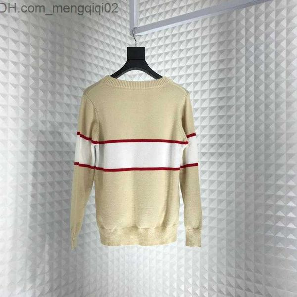 Erkek Sweaters Moda Tasarımcı Marka Mens Giyim Avrupa Çizgili Renk Patchwork Upside Yün Yün Sweater Külot Sweatshirt Jumpers 2023 Z230819