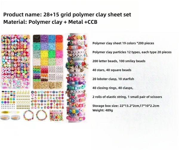 Polymer Clay Perlen Armband Herstellung Kit Freundschaftsarmband Kit für Mädchen Kinder handgemachten Schmuck für Weihnachtsgeschenke