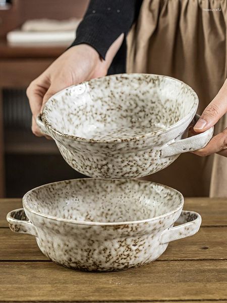 Schalen Retro Bowl Haushalt Keramik Noodle Küchentasche Home täglich kreatives Produkt Nordeuropa Dekorieren