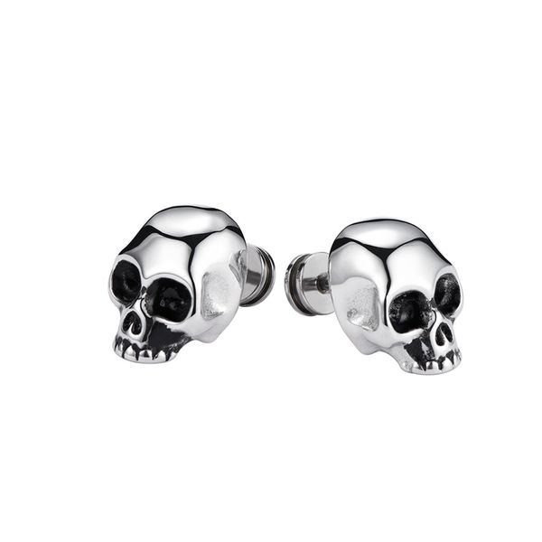 Hip Hop Skull Ear Studs para homens e redes femininas Brincos de tendência vermelha com preservação de cores e acessórios de charme da moda