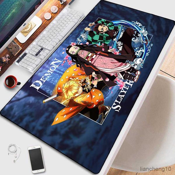 Mouse almofadas de pulso Anime Slayer Printing Mousepad Computador Teclado Mat Desk Pad Acessórios para jogos de mouse grande mouse R230819